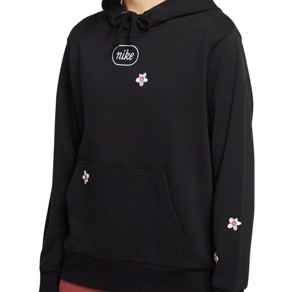 nike embroidered flower hoodie sweatshirt